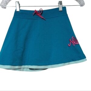 Nike Girls Teal Blue Athletic Skater Skirt - Size 6X - Pink Logo Detail